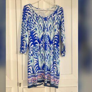 Lilly Pulitzer Blue and White Patterned Dress
